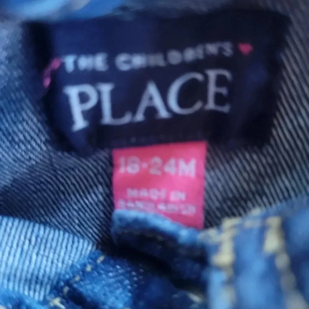 The Children's Place Toddler Girls Blue Front Button Denim Jacket Size 1…